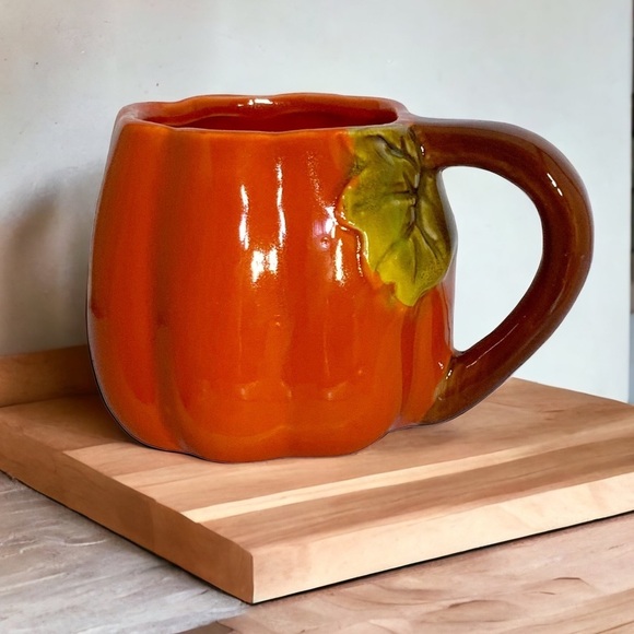 Harvest Pumpkin Mug Artisan Hand Painted Glazed Ceramic Functional Art - Picture 14 of 15